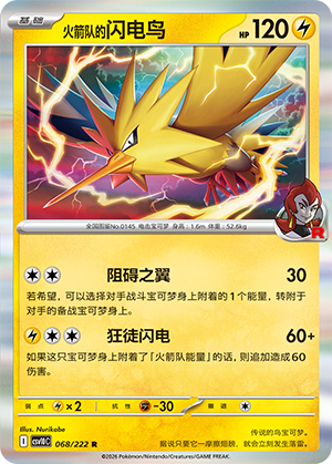 Team Rocket's Zapdos Card