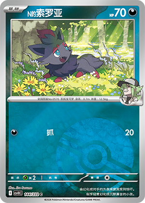 N's Zorua Card
